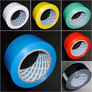 Various colour rolls of PVC floor tape